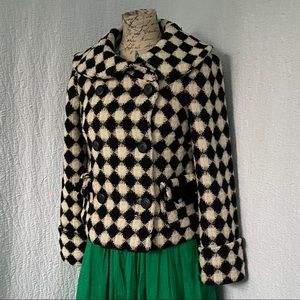 Anthropologie Elevenses Diamond Check Plaid Jacket